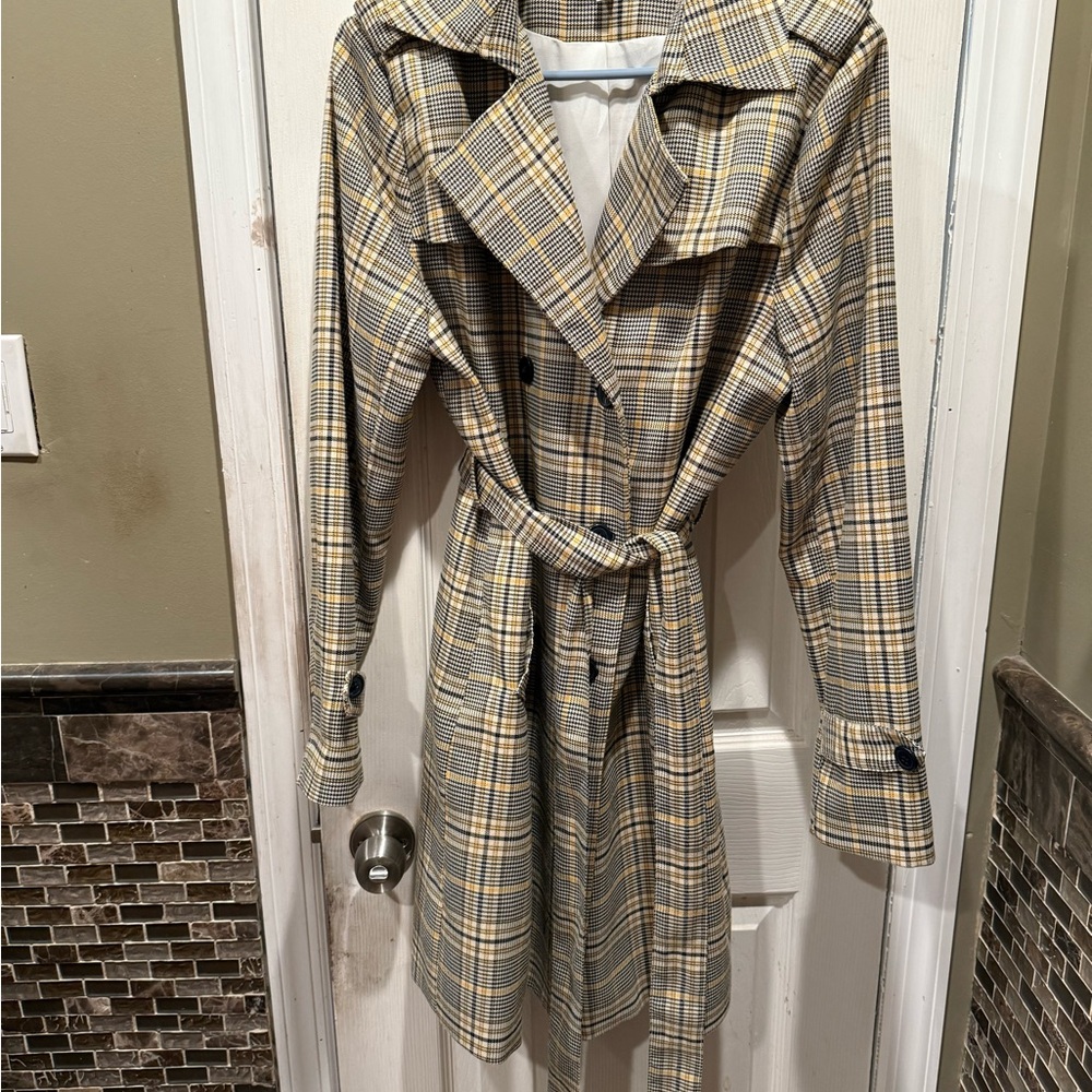Ovi Yellow and Black Plaid Coat XL